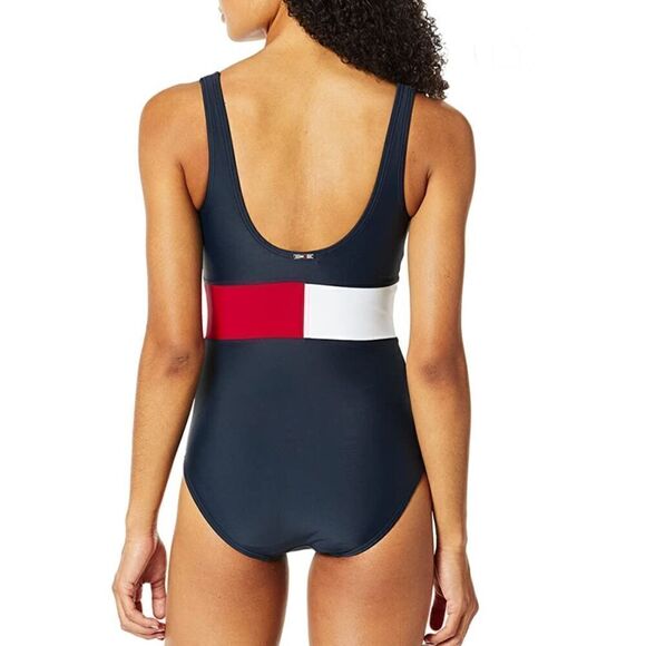 New. Tommy Hilfiger red white and blue swimsuit. XS. Regularly $139 - Picture 3 of 11